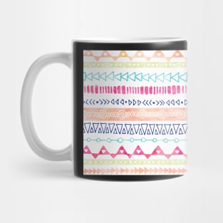 Pink Peach Baby Blue Purple Lime Hand Drawn Geometric Pattern Mug